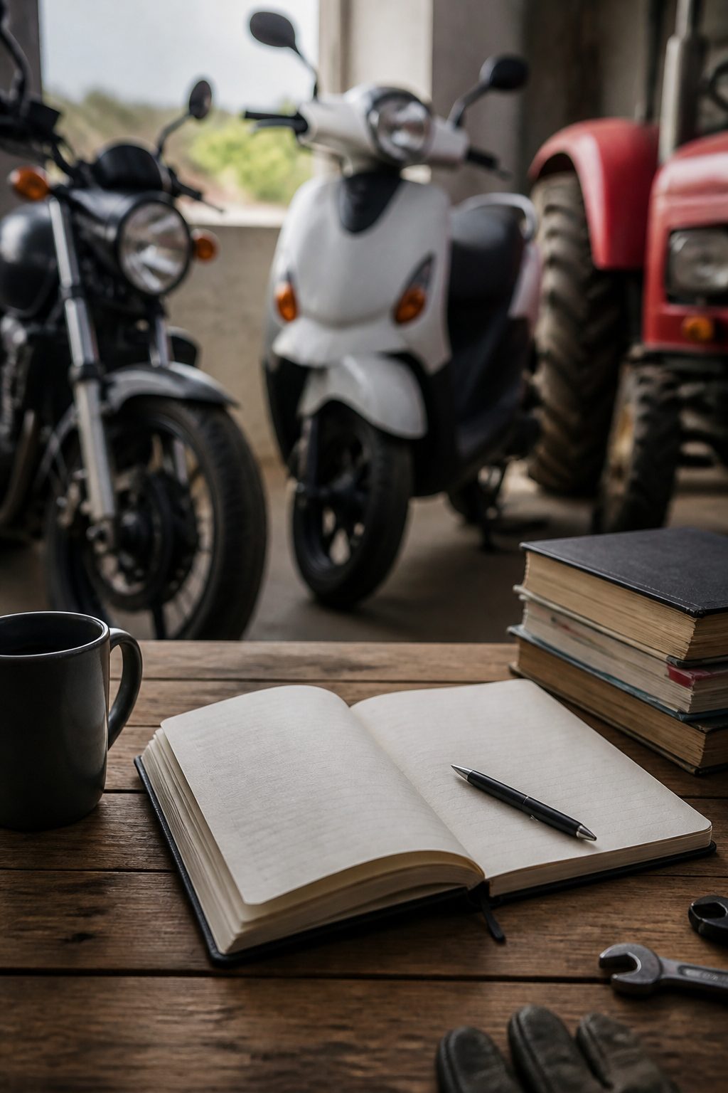 Bu defterde ne var : Gidon Defteri: motosiklet, scooter ve tarım makinesi rehberleri